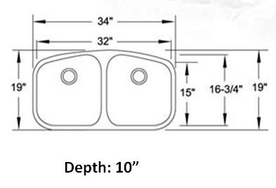 34" Italia Undermount Stainless Steel Double Bowl Kitchen Sink IT-200 with FREE ACCESSORIES - Image 2