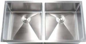 37" Near-Zero Radius Undermount Stainless Steel Double Bowl Kitchen Sink 15 Gauge NZR-3720