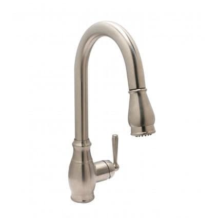 Huntington Brass Isabelle Gooseneck Faucet with MAGNETIC Pull Down Spray - One or Three Hole Installation K48110