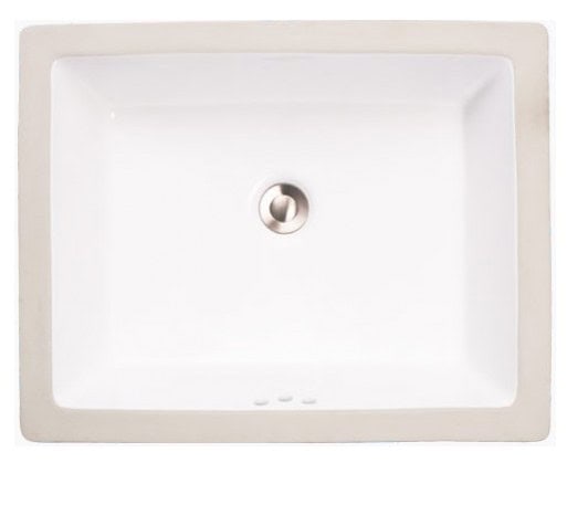 Sienna 19" bathroom vanity sink - porcelain china undermount 2330 - White or Bisque
