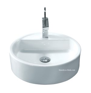 Sienna white vessel sink - bathroom porcelain china top mount SIE-422-DOM