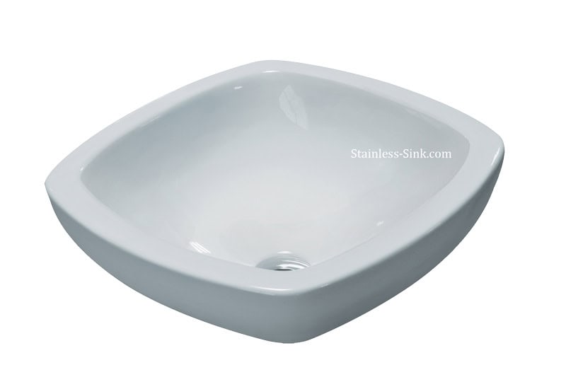 Sienna white vessel sink - bathroom porcelain china top mount SIE-423-DOM