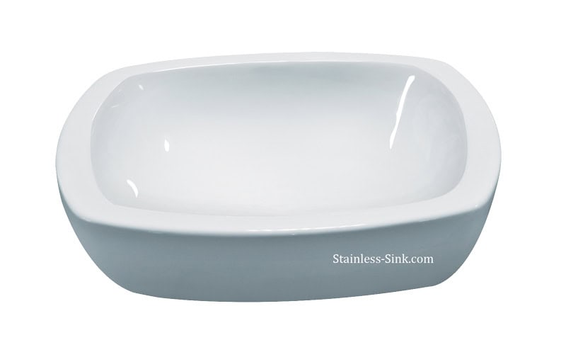 Sienna white vessel sink - bathroom porcelain china top mount SIE-423-DOM - Image 2