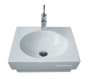 Sienna white vessel sink - bathroom porcelain china top mount SIE-425-DOM