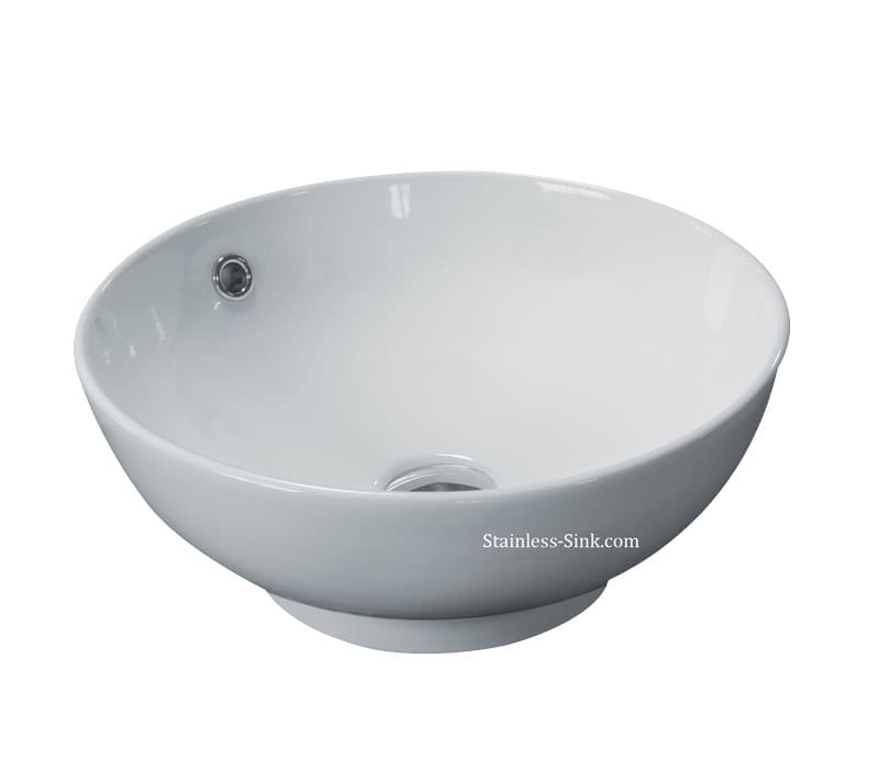 Sienna white vessel sink - bathroom porcelain china top mount SIE-440-DOM - Image 2