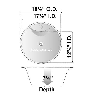 Sienna white vessel sink - bathroom porcelain china top mount SIE-460-DOM - Image 3