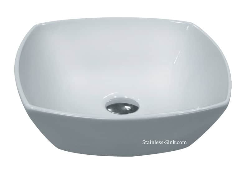 Sienna white vessel sink - bathroom porcelain china top mount SIE-503-DOM