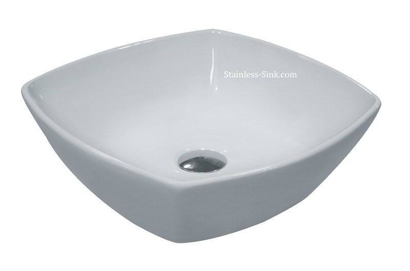 Sienna white vessel sink - bathroom porcelain china top mount SIE-503-DOM - Image 2