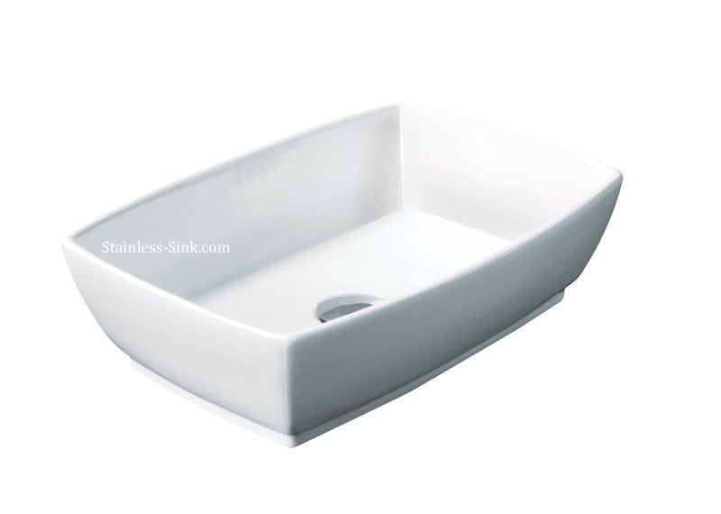Sienna white vessel sink - bathroom porcelain china top mount SIE-522-DOM - Image 2