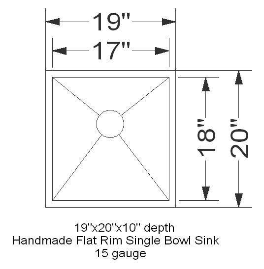 19" Zero Radius Undermount Stainless Steel Single Bowl Sink 15 Gauge ZR1920 - Image 2