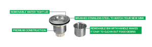 Strainer Basket with Retractable Bin 3 1/2"