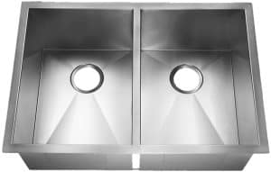 29" Zero Radius Undermount Stainless Steel Double Bowl Kitchen Sink 15 Gauge ZR-2920