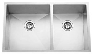 33" Zero Radius Undermount Stainless Steel Double Bowl Sink 60/40 15 Gauge ZR-3320A