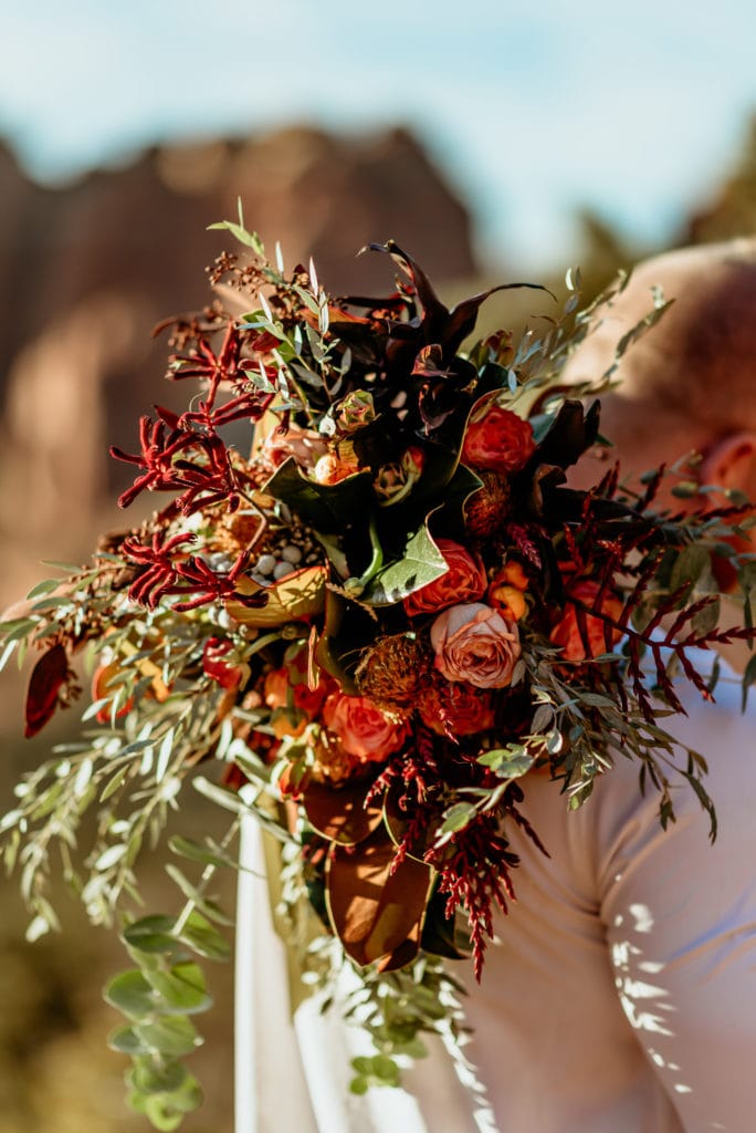 Gorgeous deep wine colored wild and funky bouquet