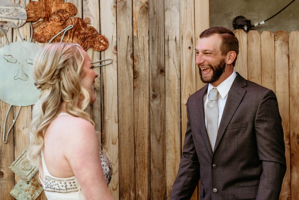Tyler with a huge smile as he sees Brie for the first time