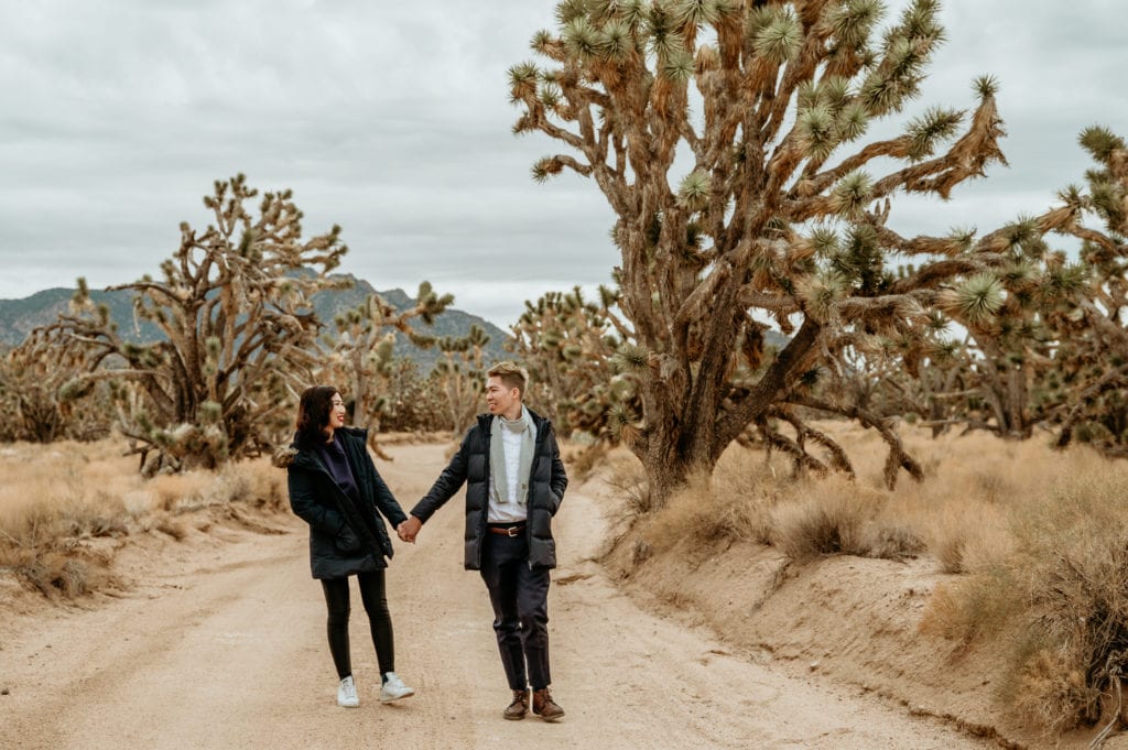 Creative Joshua Tree engagement photos