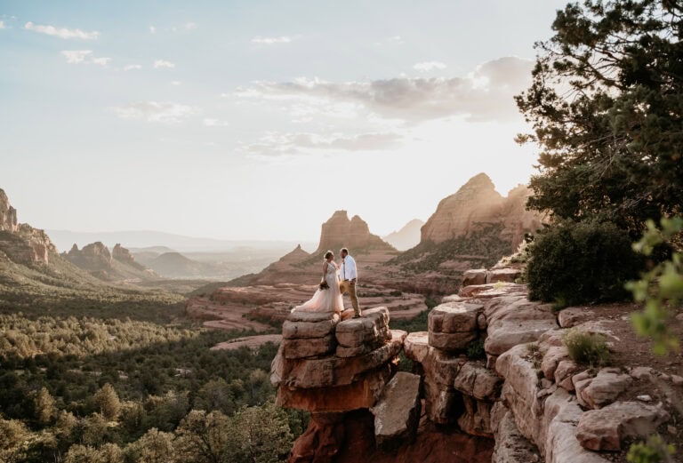 Holly & Malcolm’s Sedona Trail Elopement at Merry Go Round