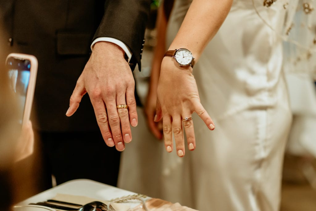 Showing off their rings