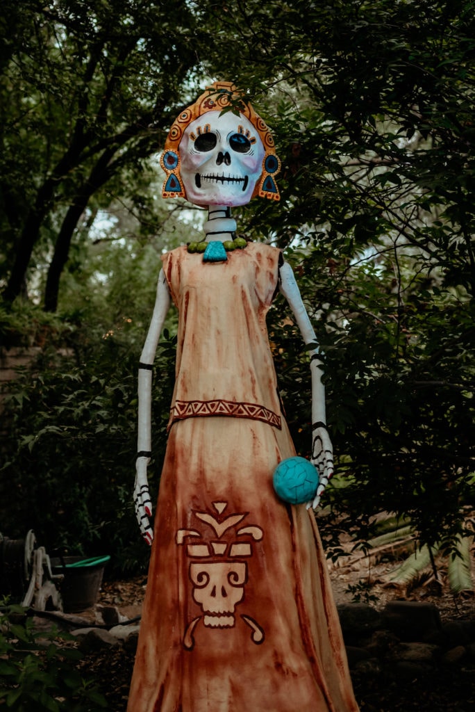 Dia De Los Muertos sculpture with native influence at the Tucson Desert Botanical Gardens