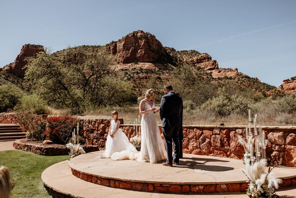 Wedding ceremony at the Red Agave Resort Wedding Venue in Sedona, Arizona