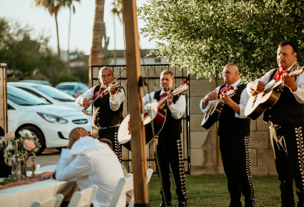 Backyard mariachi band wedding reception music