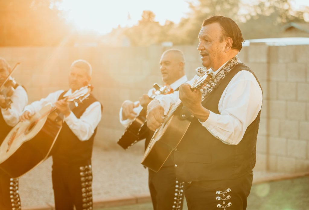 Backyard mariachi band wedding reception music