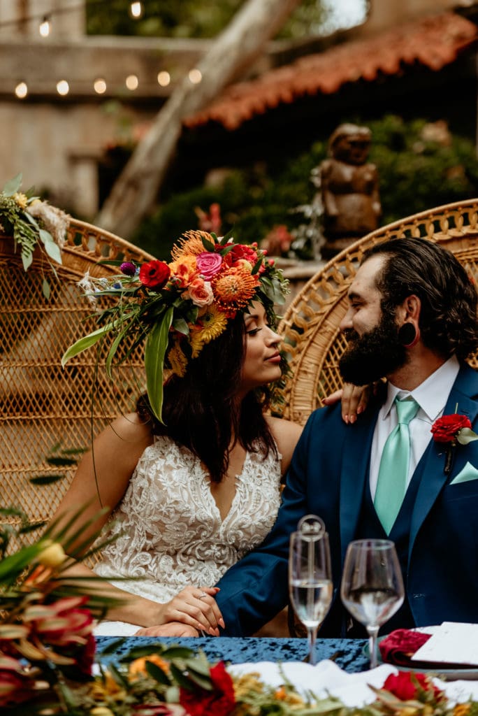Bride looking lovingly at her husband during their Sedona wedding