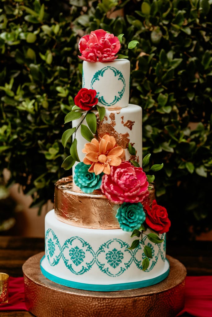 A wedding cake almost too beautiful to eat