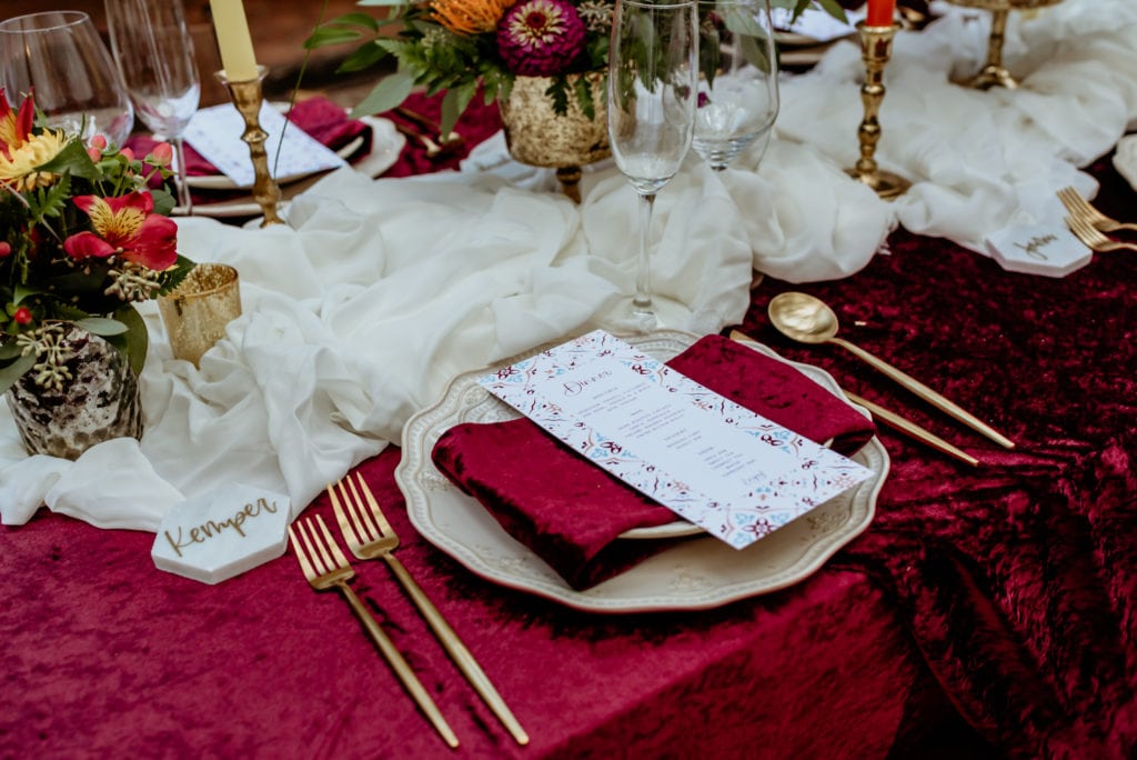 Table setting at Tlaquepaque reception