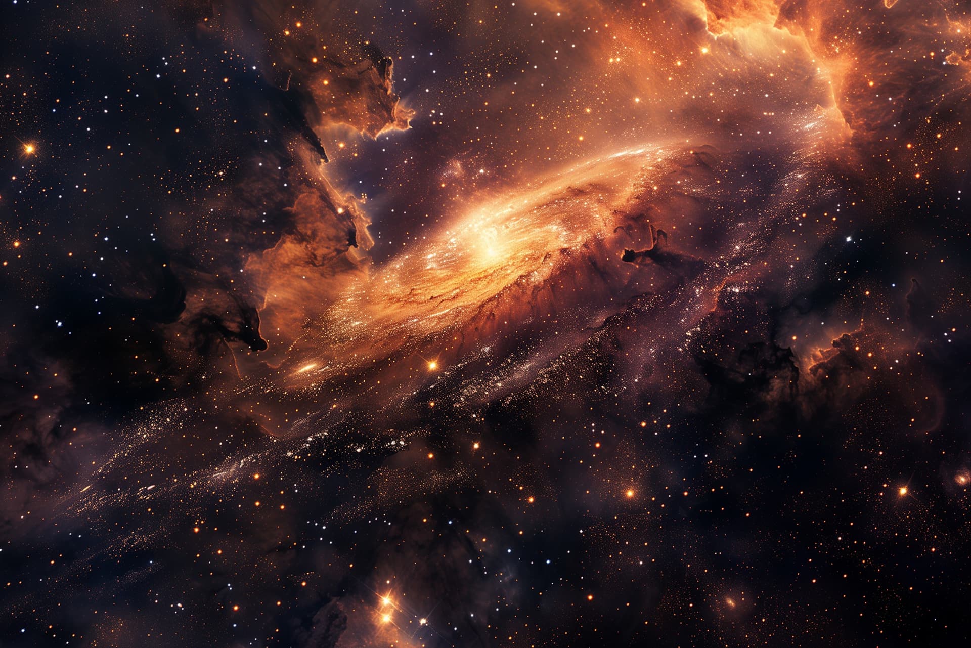 Vast galaxy with bright nebula and stars in deep space.