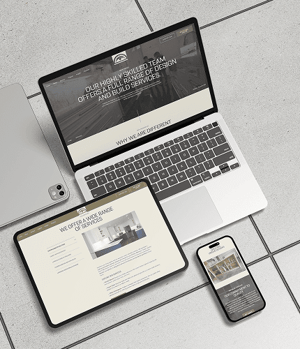 TeamForce Solutions website displayed on multiple devices showcasing their design services.