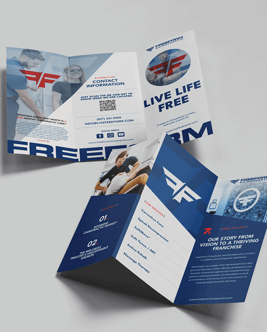 TeamForce Solutions brochure showcasing contact info and services for healthcare.