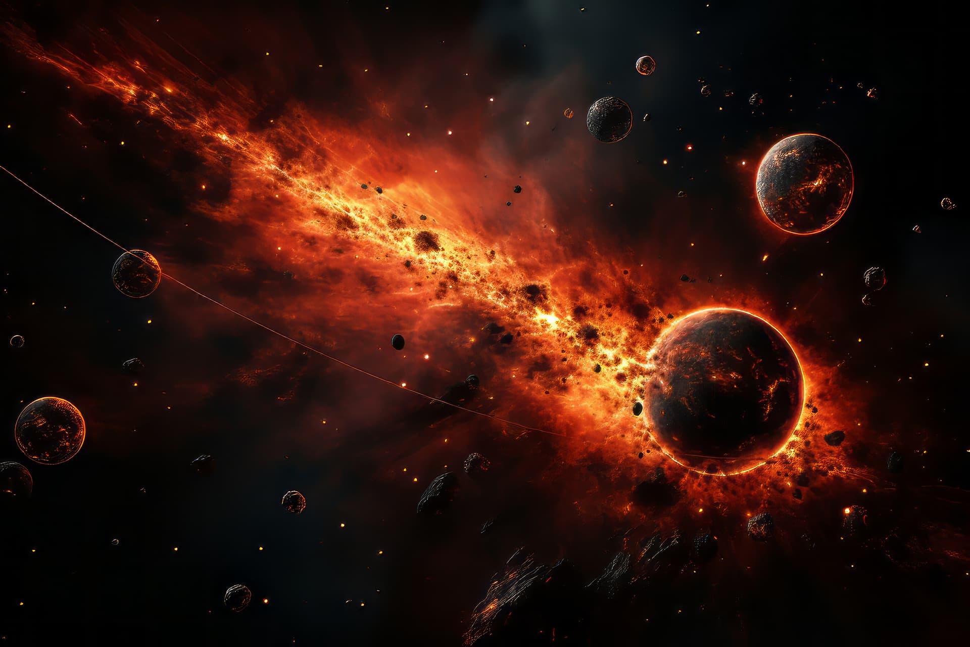 Vibrant space scene with planets and cosmic dust, illustrating digital marketing insights and growth strategies.