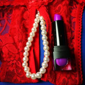 Lovehoney red crotchless pearl shorts