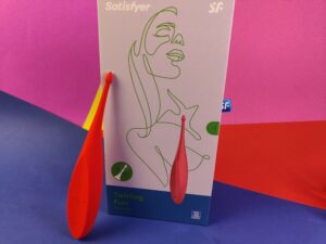 De voorkant van de verpakking van de satisfyer twirling fun