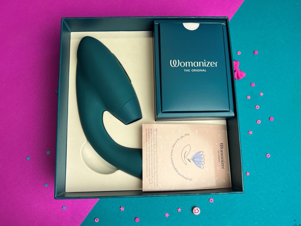 De binnenkant van de verpakking van de womanizer duo 2