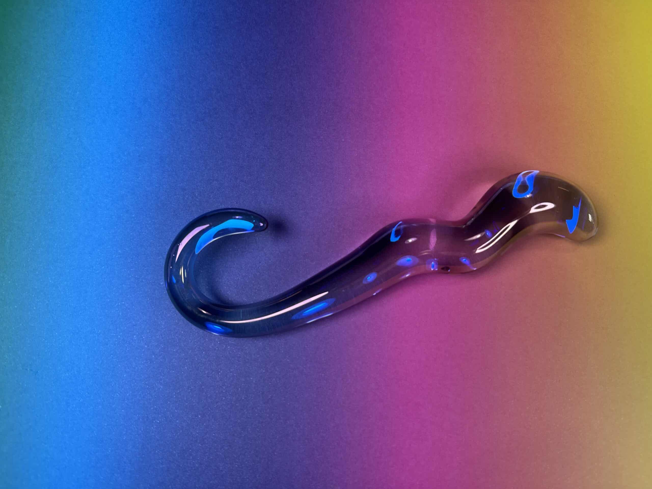 Eis glazen dildo met handvat