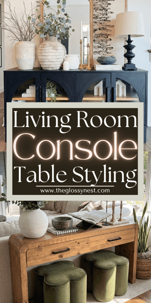 Stylish living room console table decor with vases and lamps for easy styling.