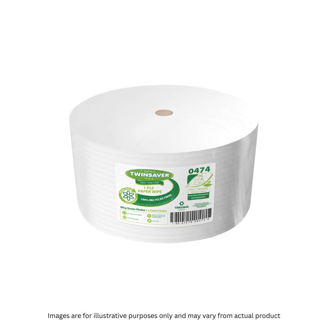 TWINSAVER | 1 PLY WIPER ROLL (ECONOMY) 210MM X 1500M | ITEM CODE: 474