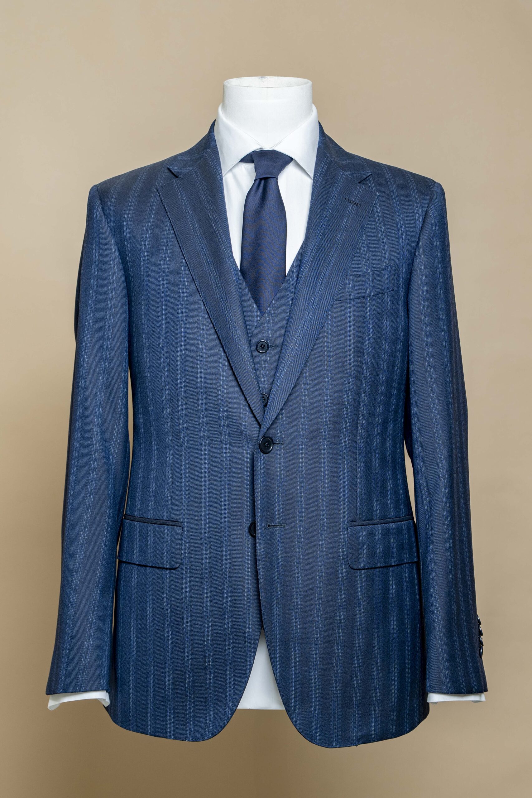 Abito doppia riga Blu (Gessato)