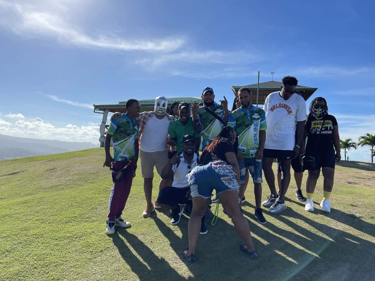 Punta Cana ATV tour Miches with group of tourists in Dominican Republic.