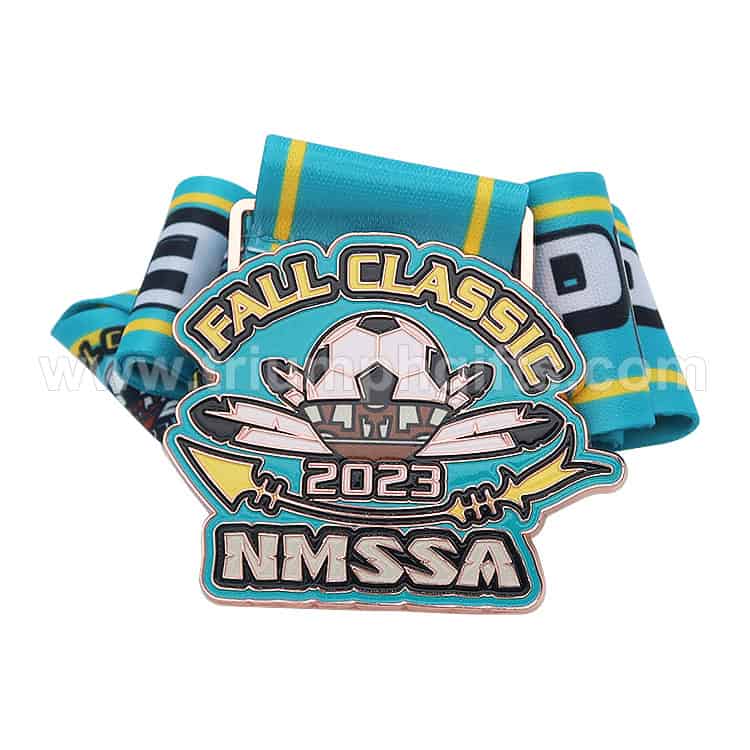 Custom embroidered silicone wristband with Fall Classic 2023 NMSSA logo and soccer ball design. Perfect for sports events, promotions, and team supporter gifts. Durable and eye-catching.