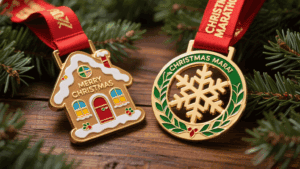 Custom Christmas Award Medal with Engraving