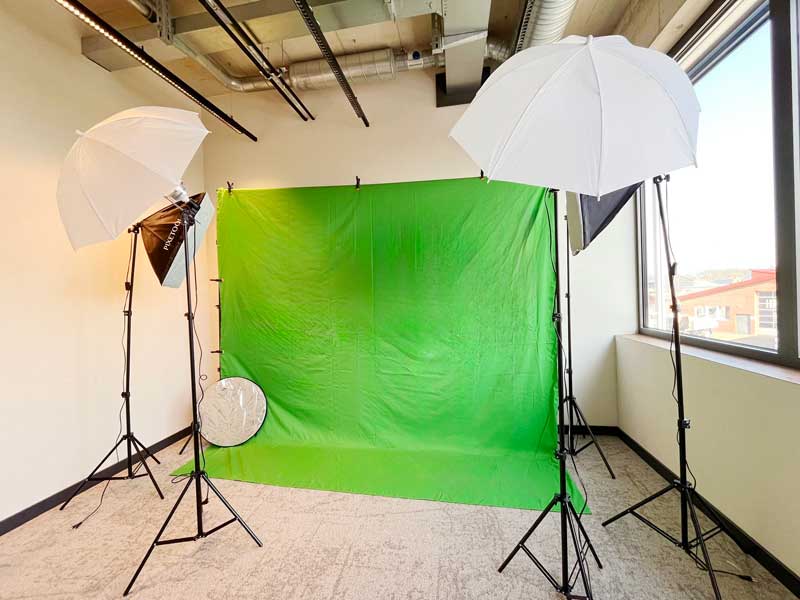 Professionelles Fotostudio mit Greenscreen