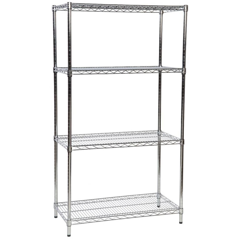 Empty chrome wire shelving set