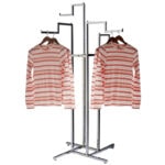 Clothes Rail Display Stand - 4 Stepped Arms