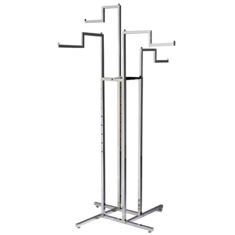 Clothes Rail Display Stand - 4 Stepped Arms Empty