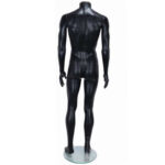 Matt Black Headless Male Shop Mannequin Chrome Neck Cap Rear View