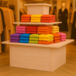 Aurora Oak 3 Tier Square Retail Display Island