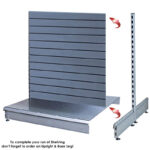 Silver Double Sided Metal Slatwall Gondola Bay Upright